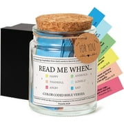 Bible Verse Jar,Bible Verses in a Jar,Read Me When Bible Verses Jar for Emotions and Feelings,Scripture Prayer Cards Hope Jar,Religious Graduation Gift,Bible Study Christian Gifts for Mom